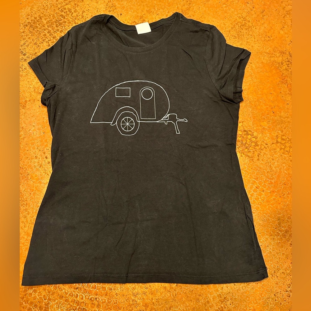 Teardrop Camper Black T Shirt